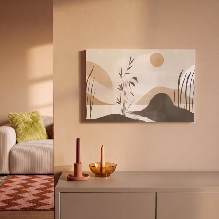 Japandi - Landschap - Beige canvas 2cm klein -sfeer1