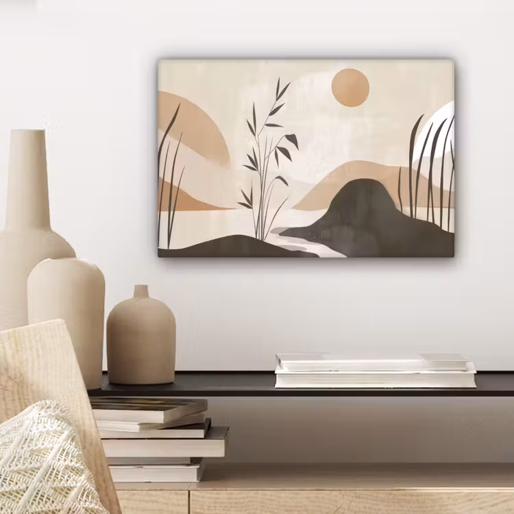 Japandi - Landschap - Beige canvas 2cm klein -sfeer6