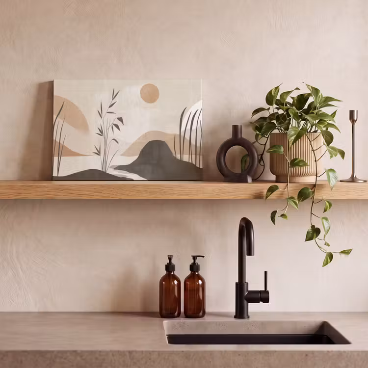 Japandi - Landschap - Beige canvas 2cm klein -closeup_print_DE