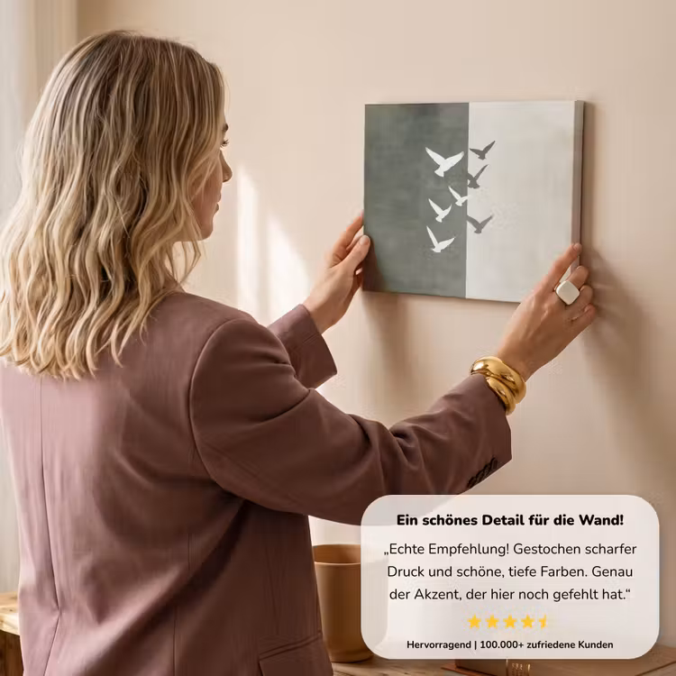 Japandi - Vogel - Groen canvas 2cm klein -sfeer3