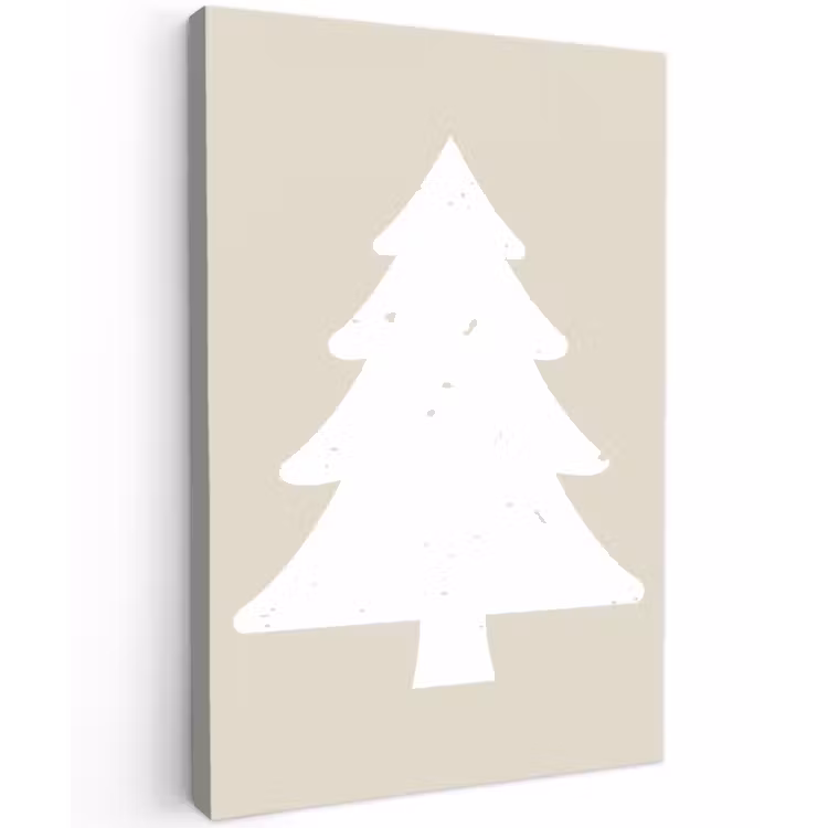 Japandi - Kerstboom - Beige - Kerstversiering canvas 2cm klein -z3d