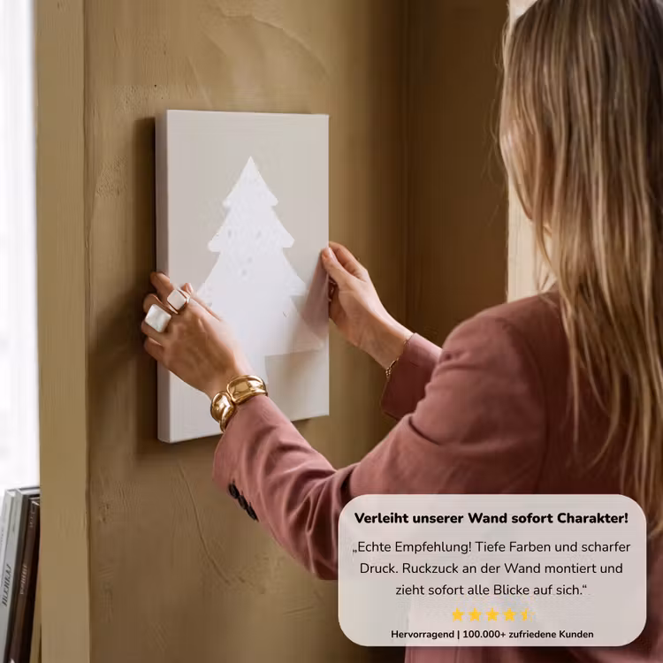Japandi - Kerstboom - Beige - Kerstversiering canvas 2cm klein -Xsfeer7_DE