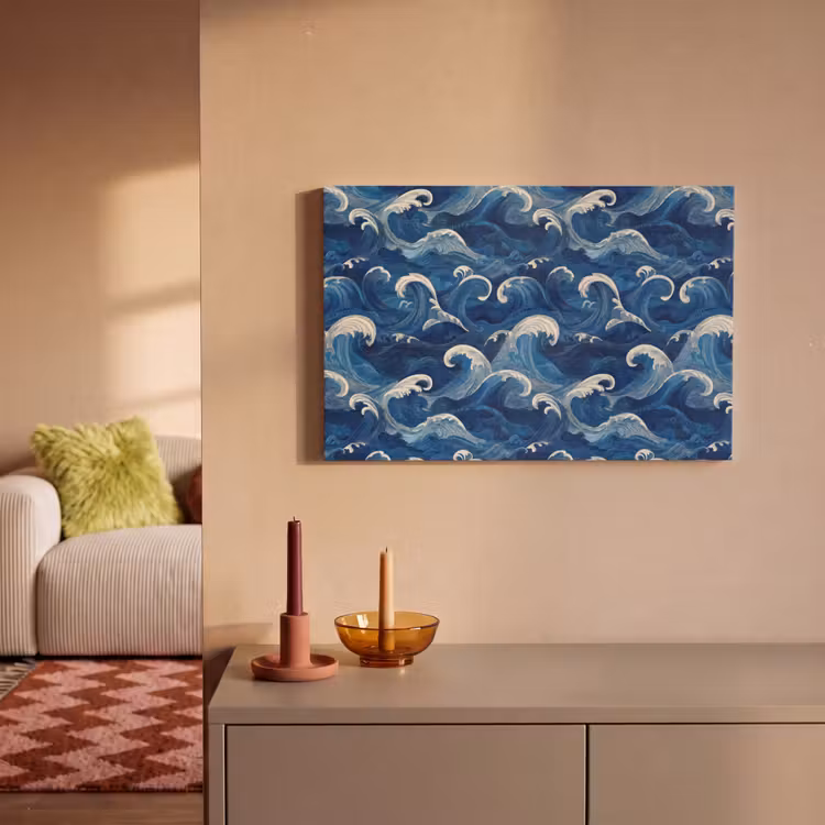 Japans - Oceaan - Golven - Blauw canvas 2cm klein 34 -sfeer1