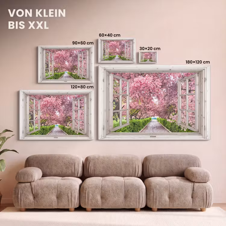 Japans - Sakura - Bloesem - Boom - Bloesem takken - Doorkijk canvas 2cm klein -Xsfeer8_DE