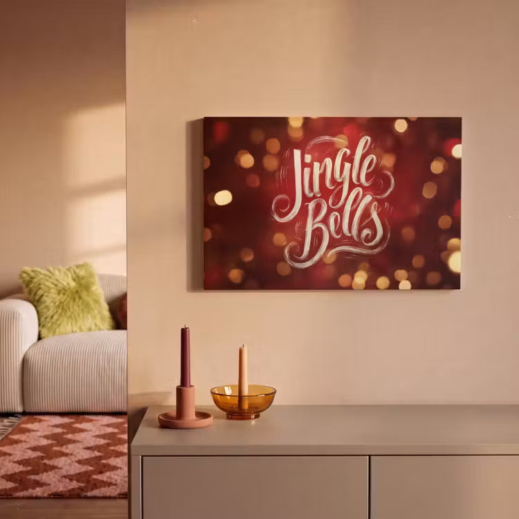 Jingle - Bells - Kerst - Rood canvas 2cm klein -sfeer1