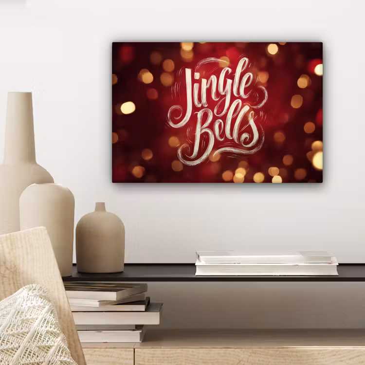 Jingle - Bells - Kerst - Rood canvas 2cm klein -closeup_print_DE
