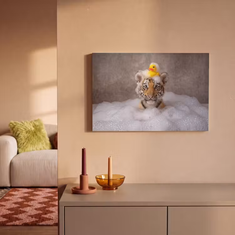 Welpje - Bad - Geel canvas 2cm klein -sfeer1