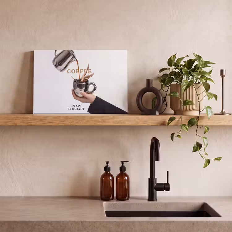 Koffie - Mok - Kan - Therapie canvas 2cm klein -closeup_print_DE