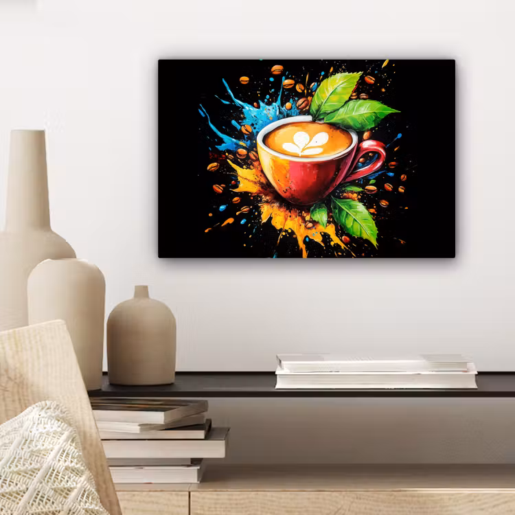 Koffie - Graffiti - Drinken - Abstract canvas 2cm klein -closeup_print_DE