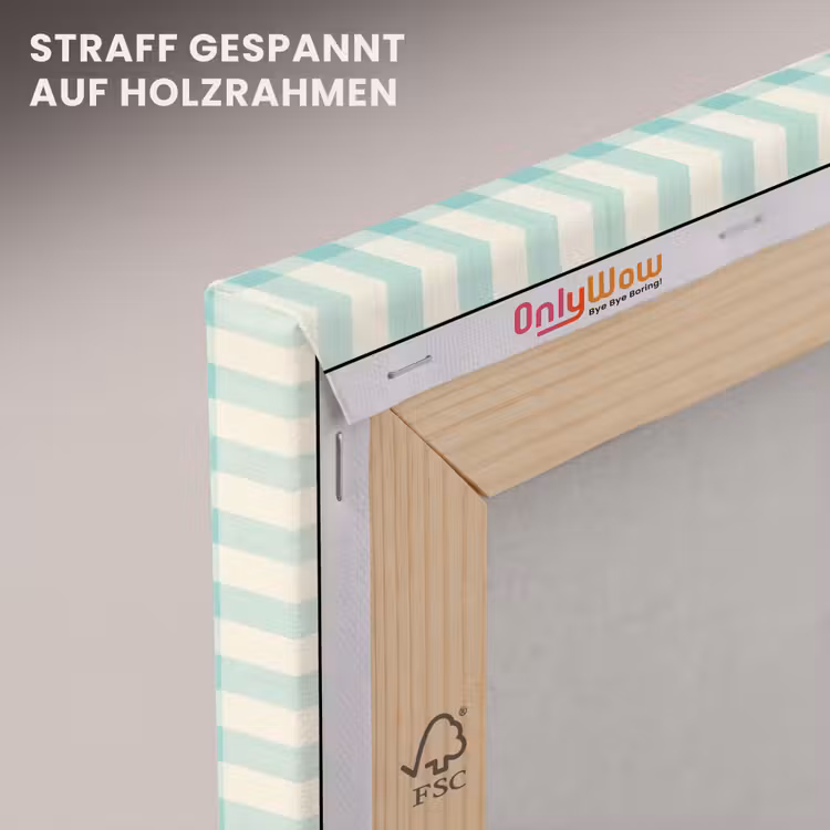 Koffie - Klok - Groen canvas 2cm klein -uniquesellingpoint_afwerking-onlywow_DE