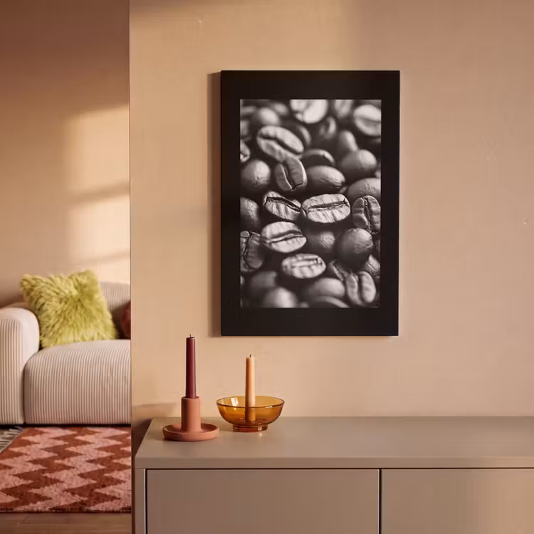 Koffiebonen - Zwart - Vintage canvas 2cm klein -sfeer1