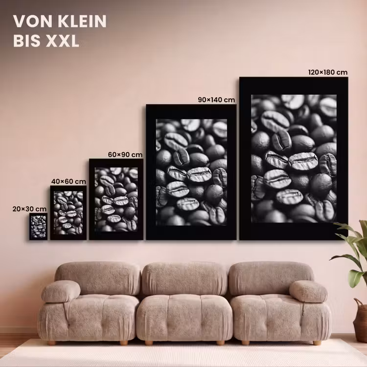Koffiebonen - Zwart - Vintage canvas 2cm klein -Xsfeer8_DE