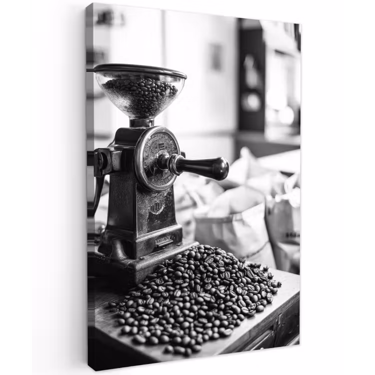 Koffiemolen - Gemalen - Vintage canvas 2cm klein -z3d