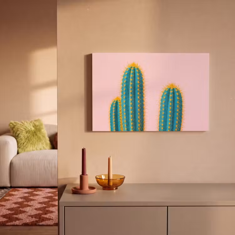 Cactussen - Modern - Pastel canvas 2cm klein -sfeer1