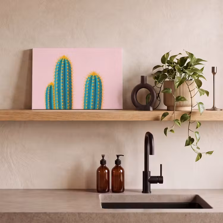 Cactussen - Modern - Pastel canvas 2cm klein -sfeer3