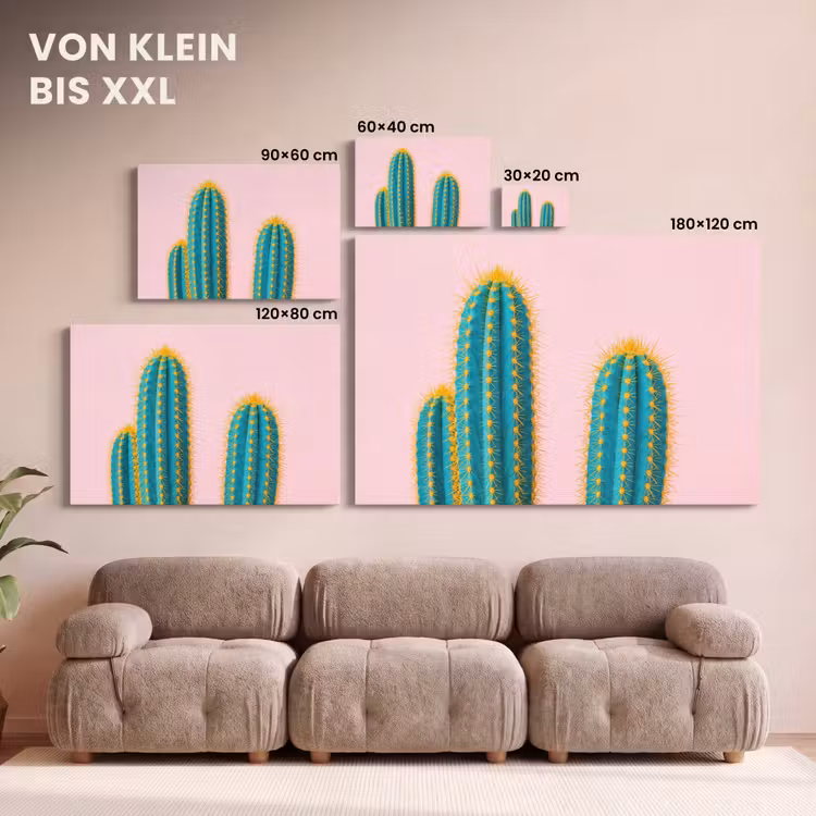 Cactussen - Modern - Pastel canvas 2cm klein -Xsfeer8_DE