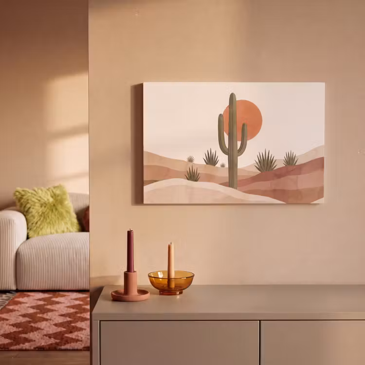 Cactus - Duinen - Modern - Landschap - Groen canvas 2cm klein -sfeer1