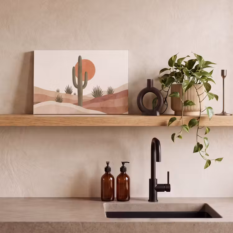 Cactus - Duinen - Modern - Landschap - Groen canvas 2cm klein -sfeer3