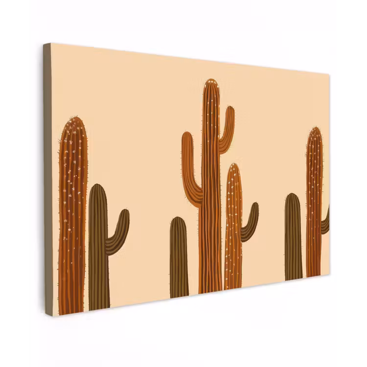 Cactus - Woestijn - Zand - Bruin canvas 2cm klein -z3d