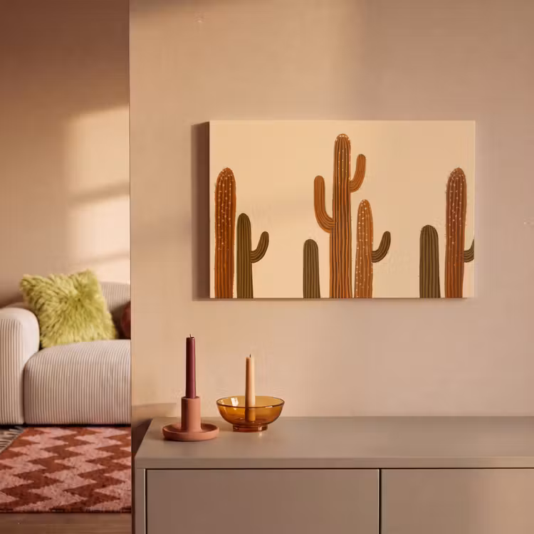 Cactus - Woestijn - Zand - Bruin canvas 2cm klein -sfeer1