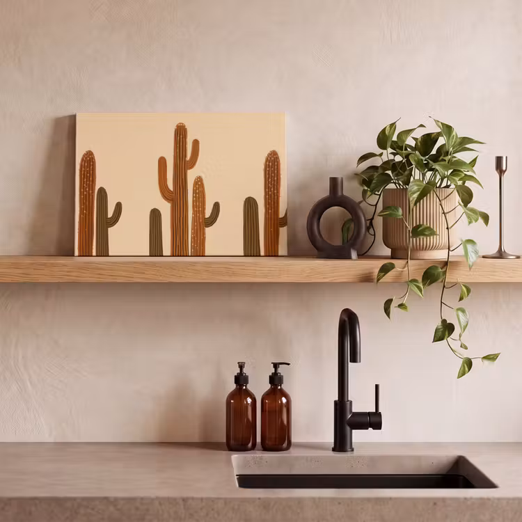 Cactus - Woestijn - Zand - Bruin canvas 2cm klein -closeup_print_DE