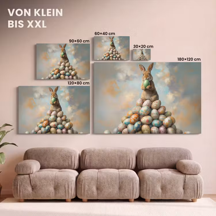Konijn - Eieren - Kleurrijk canvas 2cm klein -Xsfeer8_DE