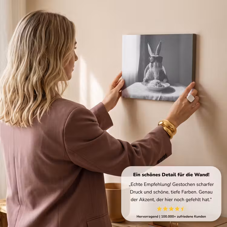 Konijn - Bunny - Zonnebril - Tafelkleed - Pasta - Schattig canvas 2cm klein -Xsfeer7_DE