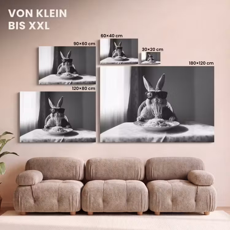 Konijn - Bunny - Zonnebril - Tafelkleed - Pasta - Schattig canvas 2cm klein -Xsfeer8_DE