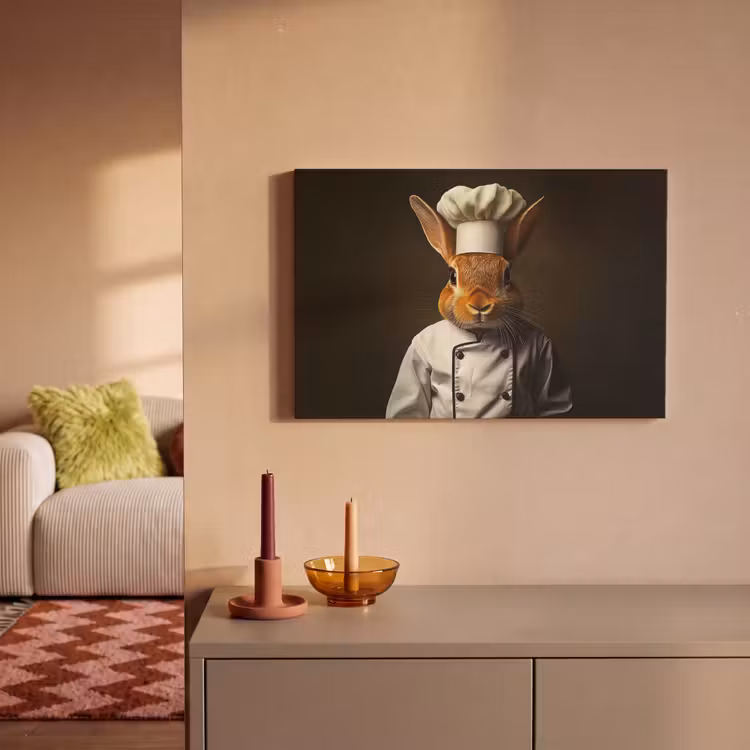 Konijn - Kok - Dier canvas 2cm klein -sfeer1