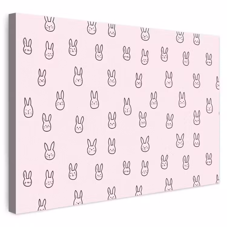 Konijnen - Minimalistisch - Roze canvas 2cm klein 34 -3d