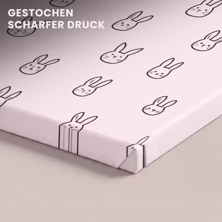 Konijnen - Minimalistisch - Roze canvas 2cm klein 34 -closeup_print_DE