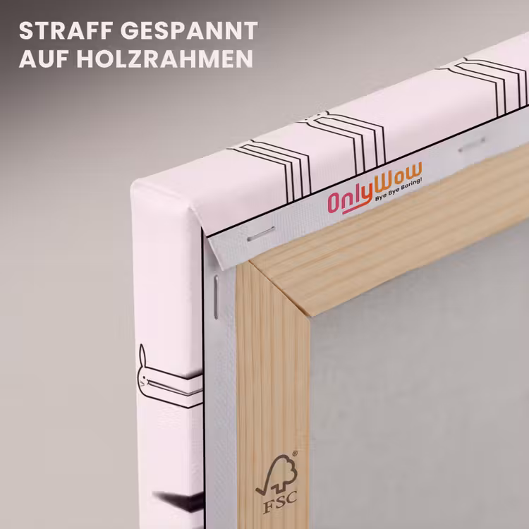 Konijnen - Minimalistisch - Roze canvas 2cm klein 34 -uniquesellingpoint_afwerking-onlywow_DE