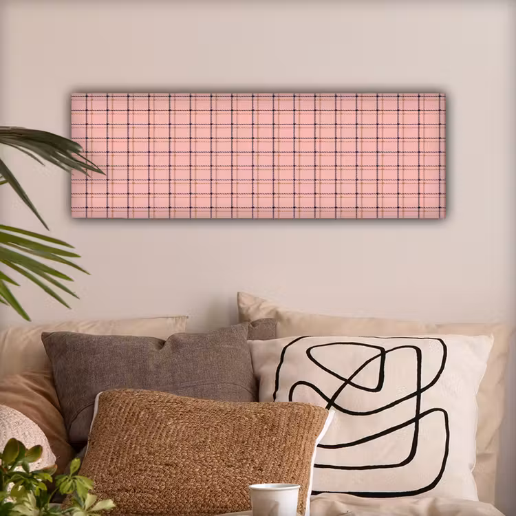 Plaid - Patroon - Gestreept - Roze canvas 2cm klein 828 -sfeer1
