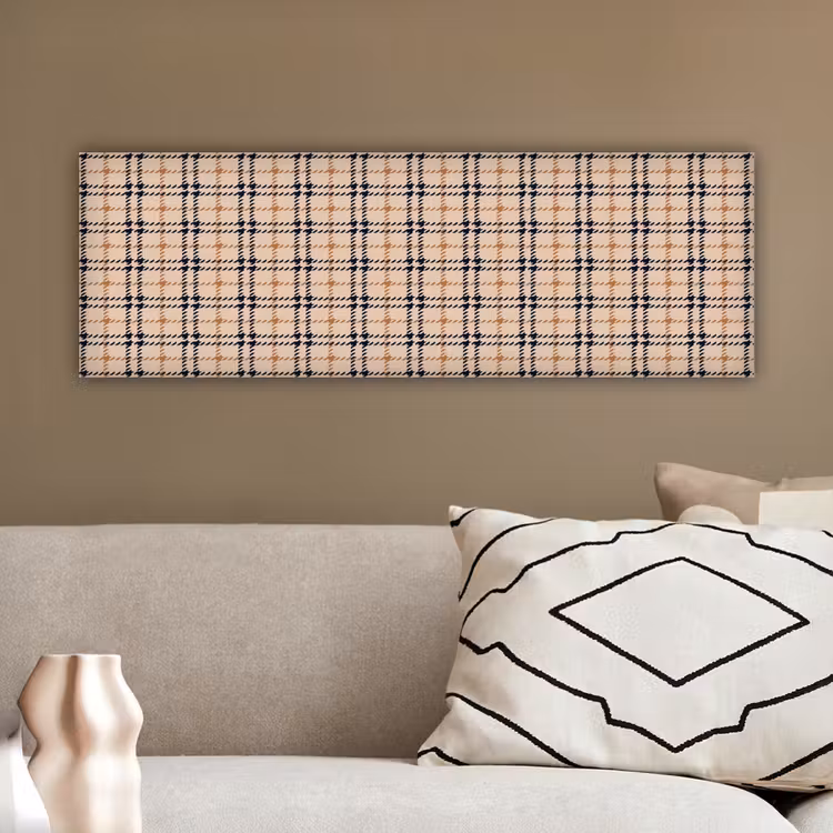 Plaid - Patroon - Beige - Zwart canvas 2cm klein 828 -sfeer3
