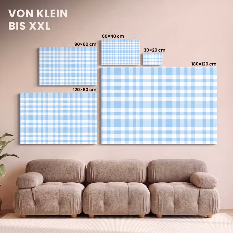 Ruit - Patroon - Blauw canvas 2cm klein 34 -Xsfeer8_DE
