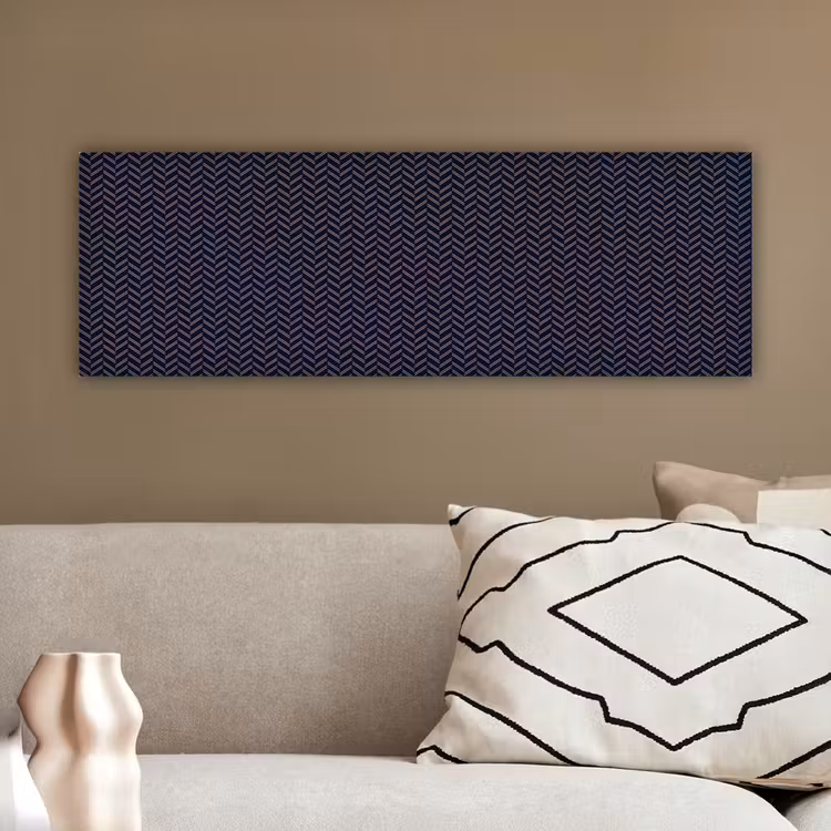 Plaid - Patroon - Visgraad - Blauw canvas 2cm klein 828 -sfeer3