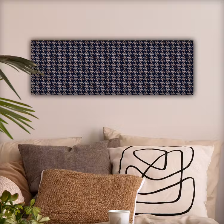 Plaid - Patroon - Ruit - Blauw canvas 2cm klein 828 -sfeer1