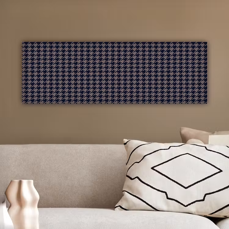 Plaid - Patroon - Ruit - Blauw canvas 2cm klein 828 -sfeer3
