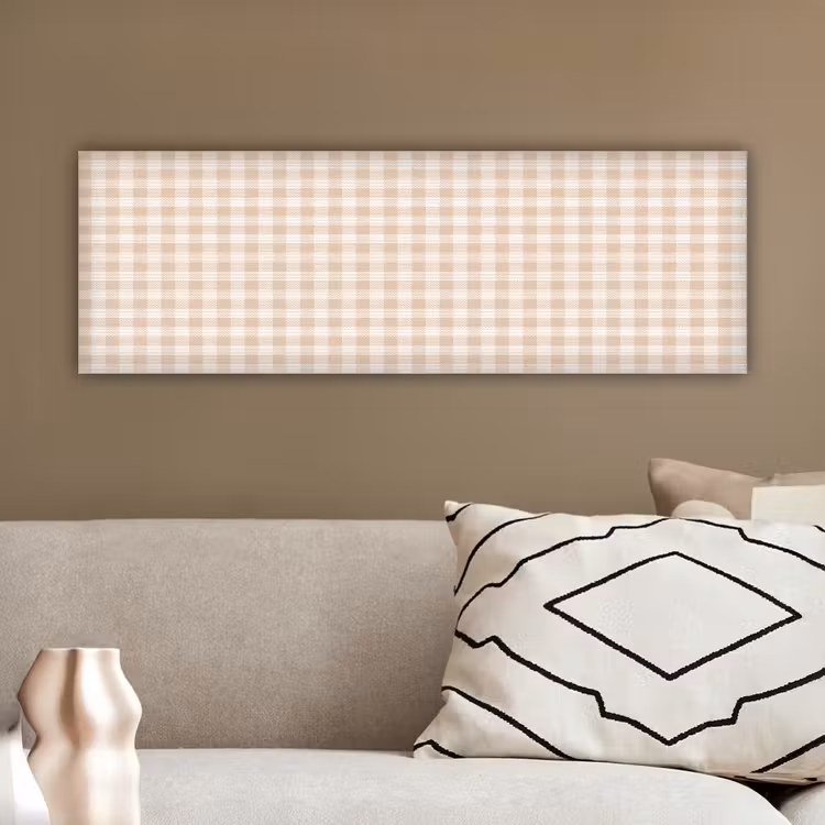 Plaid - Patroon - Vierkant - Beige canvas 2cm klein 828 -sfeer3