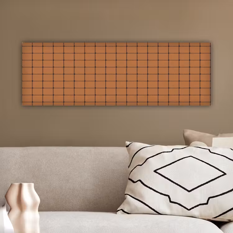 Plaid - Patroon - Vierkant - Bruin canvas 2cm klein 828 -sfeer3