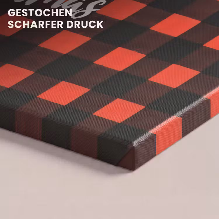 Geruit - Rood - Tekst - Christmas canvas 2cm klein -uniquesellingpoint_afwerking-onlywow_DE