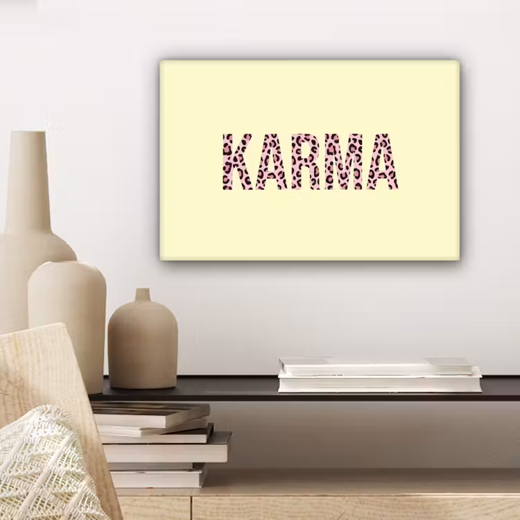 Karma - Luipaardprint - Geel canvas 2cm klein -closeup_print_DE