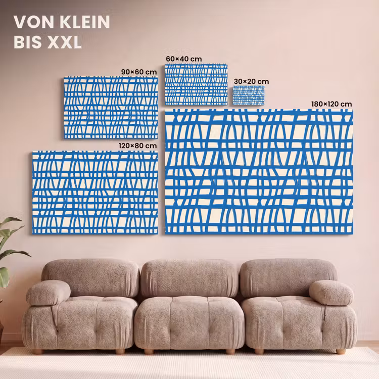 Ruitpatroon - Blauw - Crème canvas 2cm klein 34 -Xsfeer8_DE