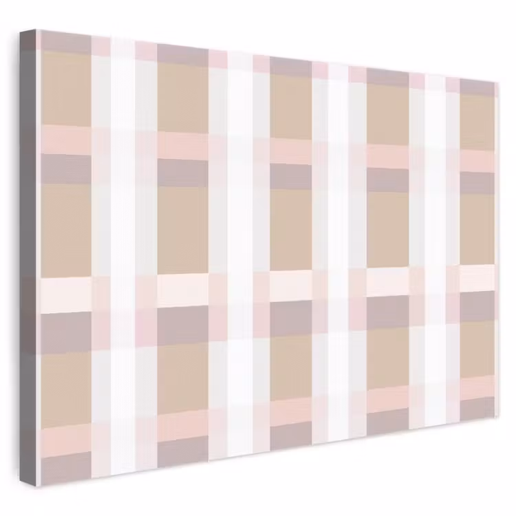 Ruitpatroon - Aardetinten - Minimalistisch canvas 2cm klein 34 -3d