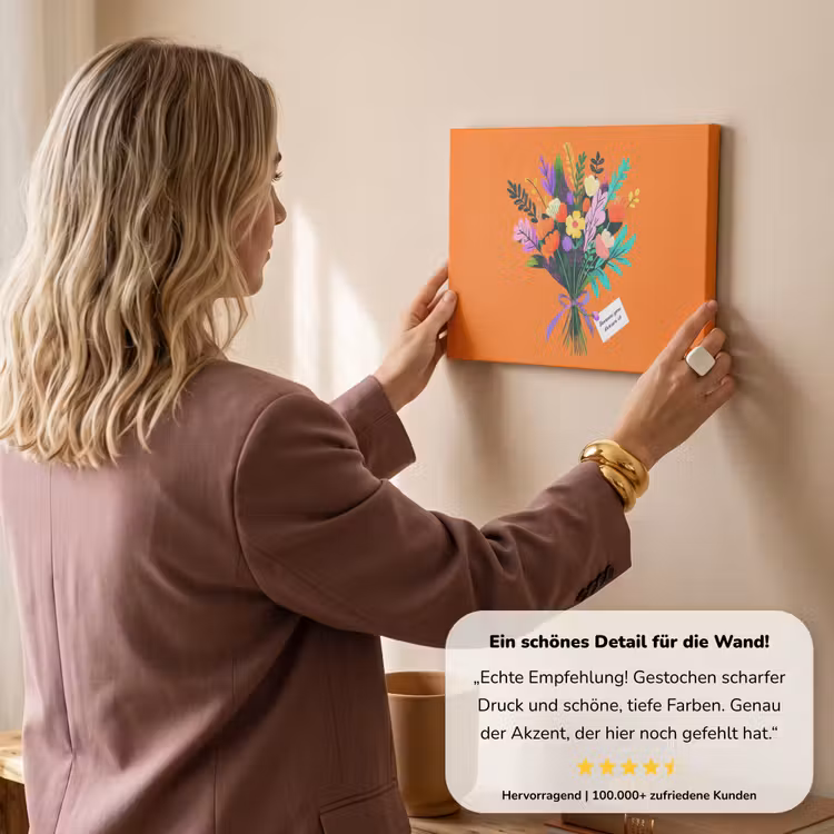 Kaartje - Boeket - Bloemen canvas 2cm klein -sfeer3
