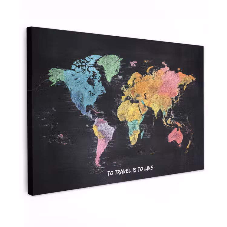 Kaart - Krijt - Regenboog - Quote canvas 2cm klein -z3d