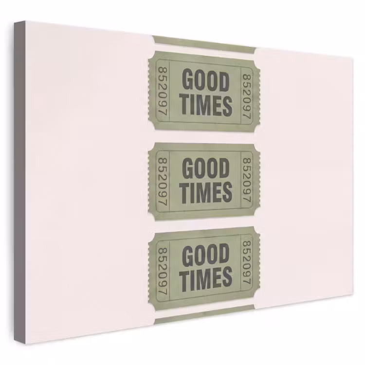 Kaartje - Vintage - Groen - Evenement - Collectie canvas 2cm klein -3d