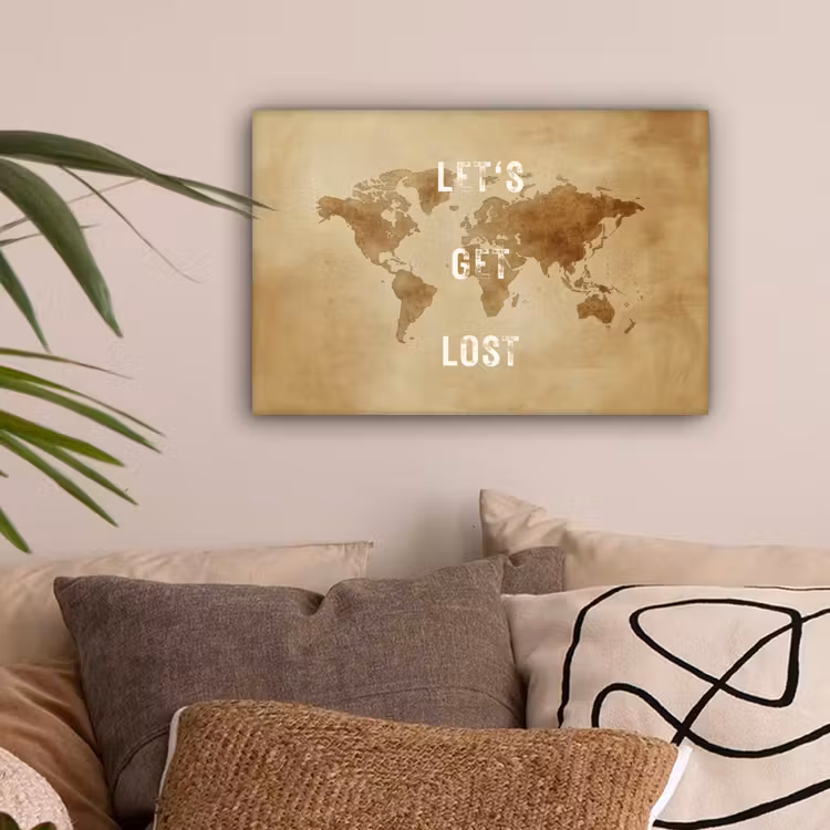 Kaart - Vintage - Quote canvas 2cm klein -sfeer1