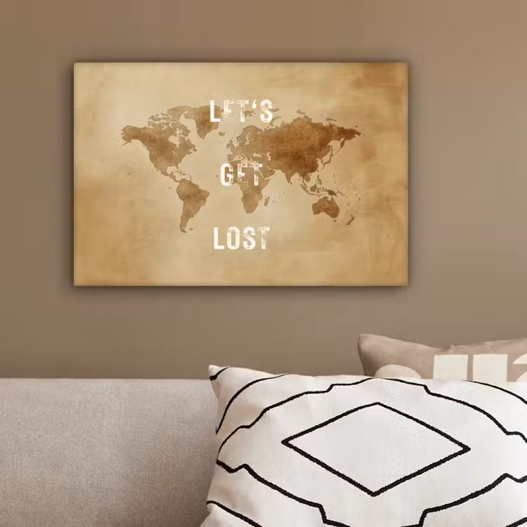 Kaart - Vintage - Quote canvas 2cm klein -sfeer3