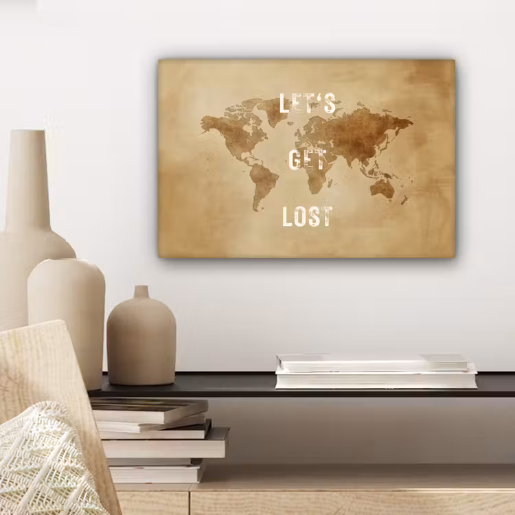 Kaart - Vintage - Quote canvas 2cm klein -sfeer6